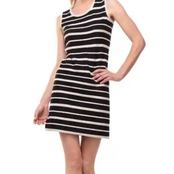 Max Studio Dresses & Skirts - Lovely Sleeveless Short Sheath Black with Cream Rope detail. Super nice! Size M